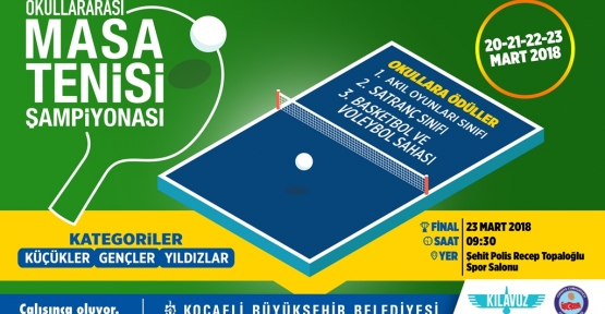 BÜYÜKŞEHİR, MASA TENİSİ ŞAMPİYONASI DÜZENLEYECEK