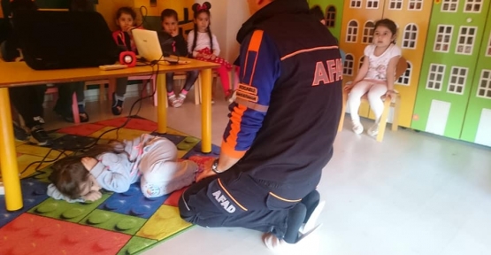 DERİNCELİ MİNİKLER AFET TATBİKATINDA