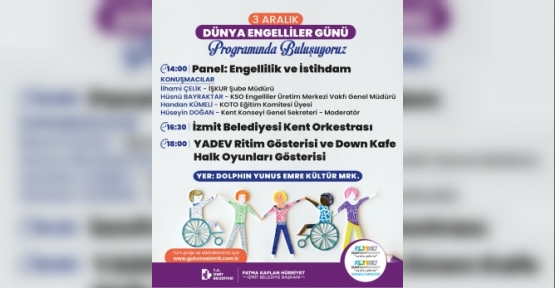 İzmit Belediyesinden Dünya Engelliler Gününe Özel Program