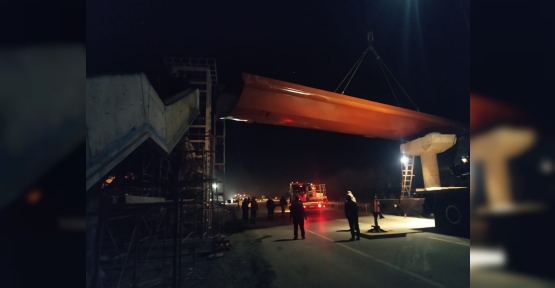 Ormanya Yaya Üstgeçidinin  Çelik Tabliye Montajı Yapıldı