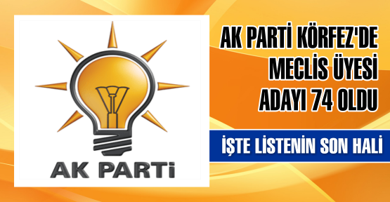 AK PARTİ KÖRFEZ'DE MECLİS ÜYESİ ADAYI 74 OLDU