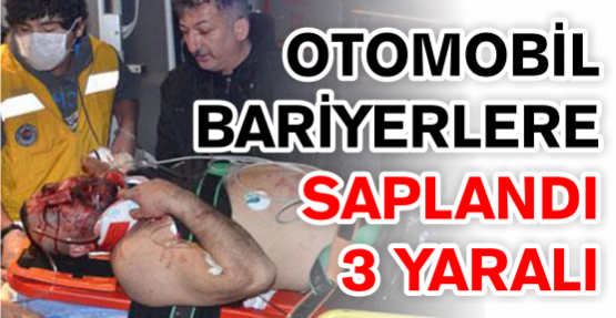 Otomobil bariyerlere saplandı!