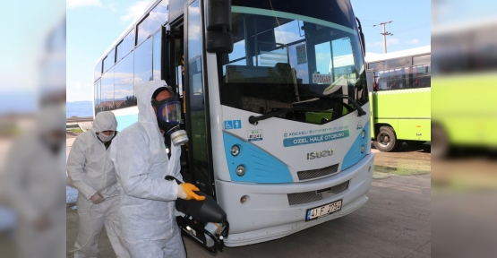 Halk Otobüsleri ve Taksiler Dezenfekte Edildi