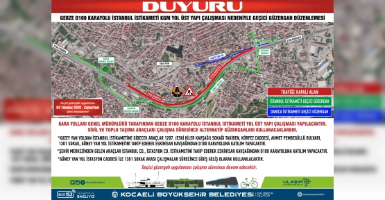 Gebze D-100’de Çalışma Var