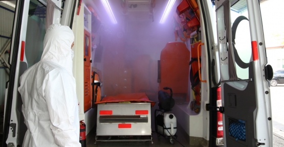    Hasta Nakil Ambulansları Her Gün Dezenfekte Ediliyor
