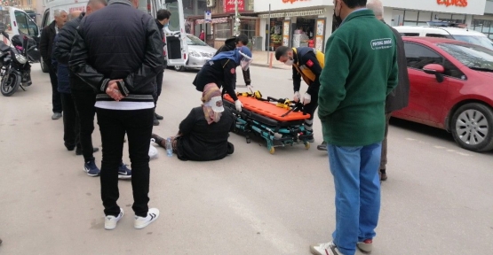 Karşıdan Karşıya Geçen Kadına Motosiklet Çarptı
