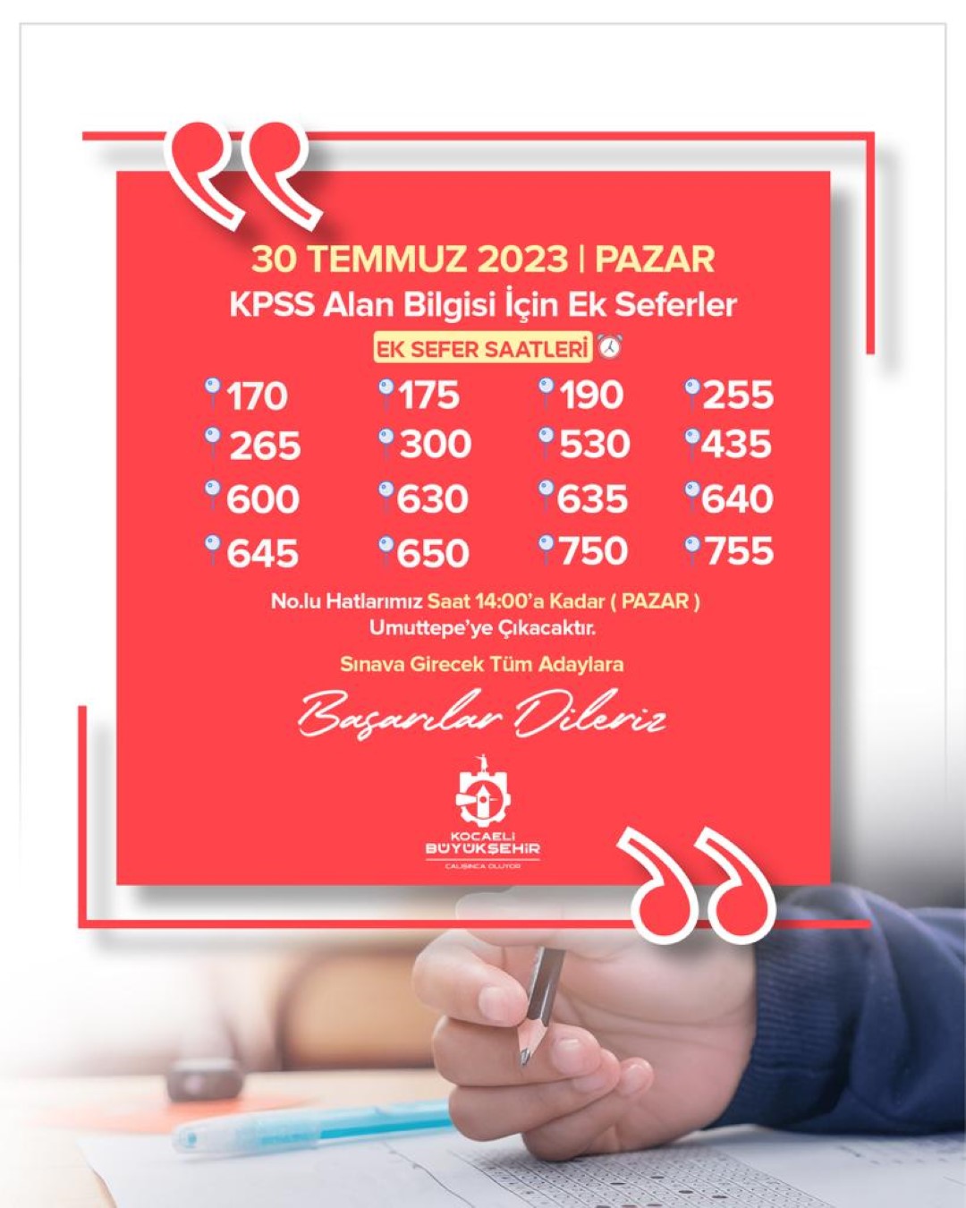 KPSS için Büyükşehir’den Ek Sefer