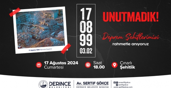 Deprem Şehitlerimiz İçin Anma Programı