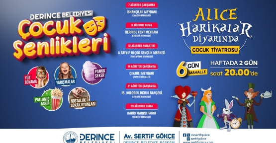 Derince’de Çocuklar İçin  Eğlence Dolu Şenlikler