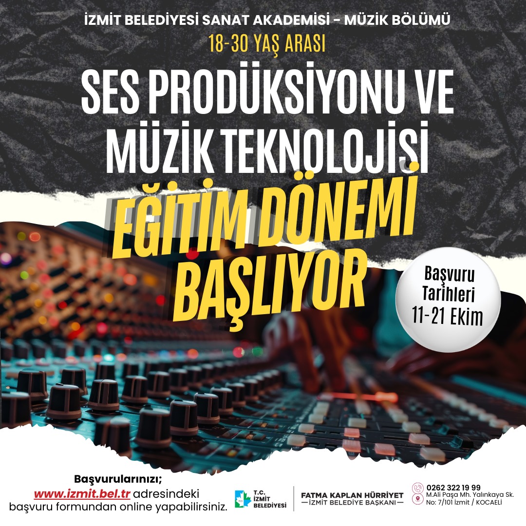 Ses Prodüksiyonu Ve Müzik Teknolojisi Eğitimleri Sanat Akademisinde Başlıyor!