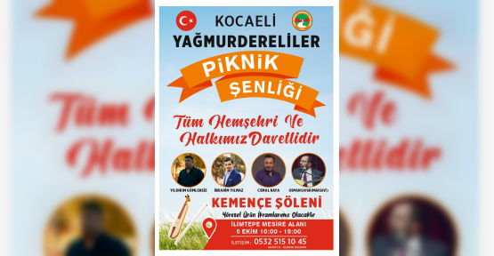 Yağmurdereliler Piknik Şenliğinde Buluşacak