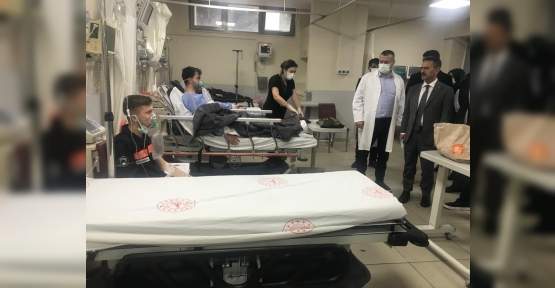 VALİ AKTAŞ, PATLAMADA YARALANAN 12 PERSONELİ HASTANEDE ZİYARET ETTİ