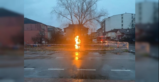 SONDAJ ÇALIŞMASI SIRASINDA ÇIKAN METAN GAZI YANMAYA DEVAM EDİYOR