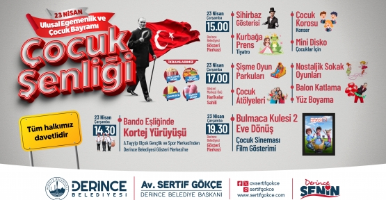 Derince’de 23 Nisan Coşkuyla Kutlanacak