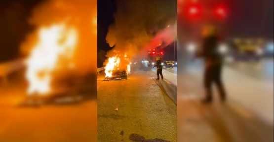 Bayram Dönüşü Otomobil Alev Alev Yandı