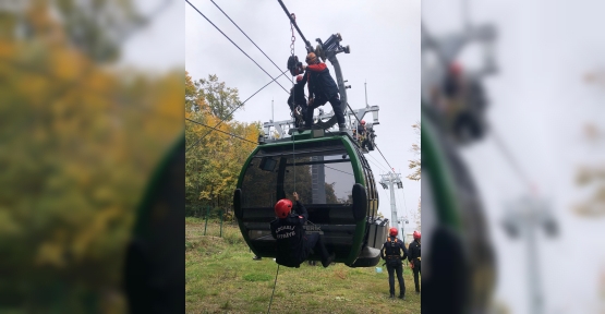 Kartepe Teleferik’te Gerçeği Aratmayan Tatbikat