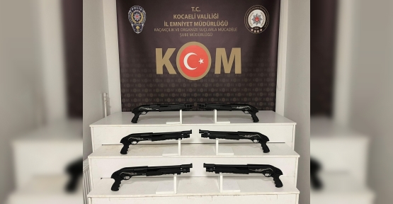 KOCAELİ'DE KAÇAK SİLAH OPERASYONUNDA 6 POMPALI TÜFEK ELE GEÇİRİLDİ