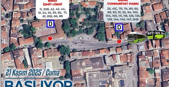 Cumhuriyet Parkı Otobüs Durağının Yeri Değiştirildi