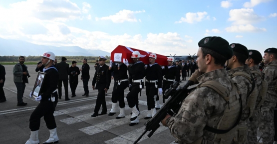 Şehidimiz Hv. Uçk. Bkm. Asb. Bçvş. Akın Karakuş, Askeri Tören ile Karşılandı