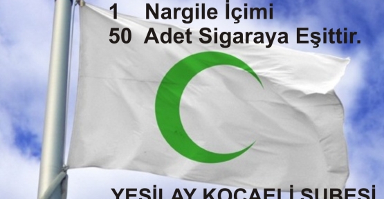 Bir Nargile İçimi Elli adet sigaraya Eşit