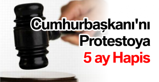 Cumhurbaşkanı'nı Protestoya 5 ay Hapis