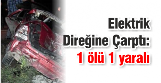 Elektrik Direğine Çarptı: 1 ölü 1 yaralı