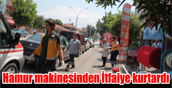 Hamur makinesinden İtfaiye kurtardı