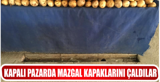 KAPALI PAZARDA MAZGAL KAPAKLARINI ÇALDILAR