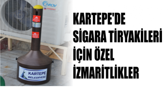 Kartepe’de sigara tiryakileri için özel izmaritlikler kullanımda