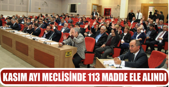KASIM AYI MECLİSİNDE 113 MADDE ELE ALINDI