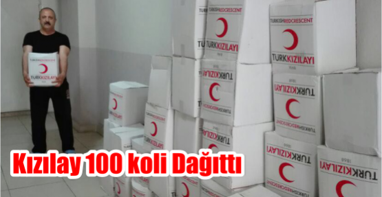  Kızılay 100 koli Dağıttı