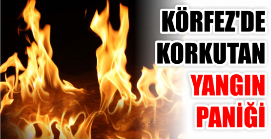 KÖRFEZ'DE KORKUTAN YANGIN PANİĞİ