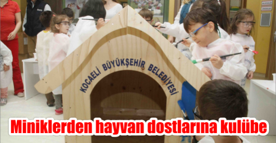   Miniklerden hayvan dostlarına kulübe