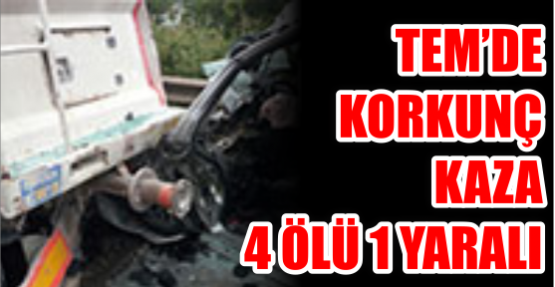 TEM'de korkunç kaza: 4 ölü 1 yaralı
