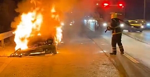 Bayram Dönüşü Otomobil Alev Alev Yandı