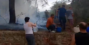 MAHALLELİ BİRLİK OLDU, ORMAN YANGININA...