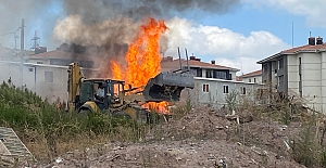 ŞANTİYEDE ÇIKAN YANGIN KORKUTTU