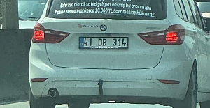 ARABASININ ARKASINA YAZDIĞI YAZIYI...