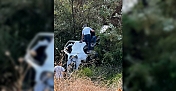 KONTROLDEN ÇIKAN KAMYONET AĞAÇLIK ALANA UÇTU