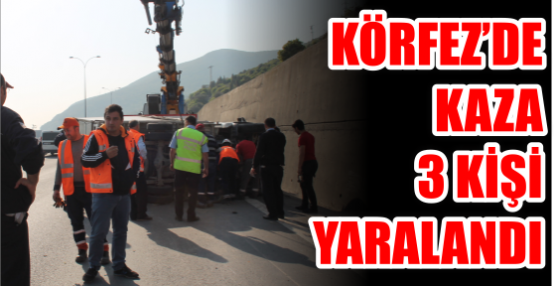 Yan yatan kamyonette 3 yaralı